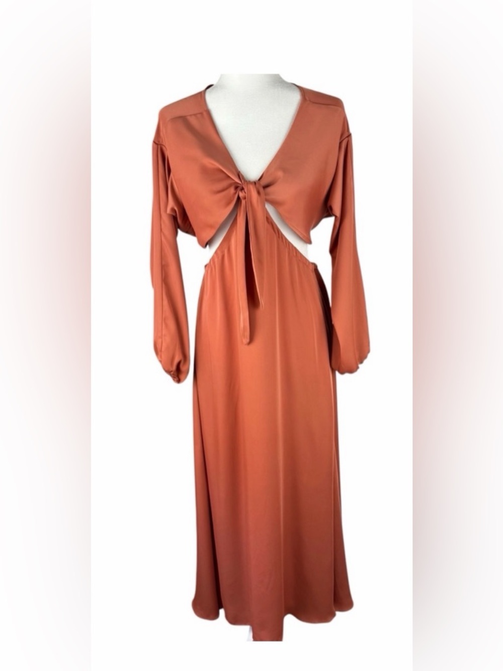 RESA Terracotta Side Cut Out Dress